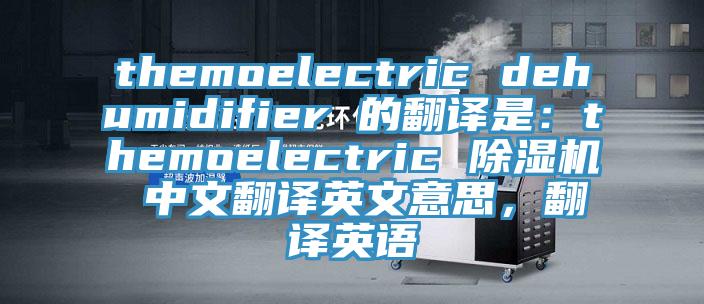themoelectric dehumidifier 的翻譯是：themoelectric 除濕機 中文翻譯英文意思，翻譯英語