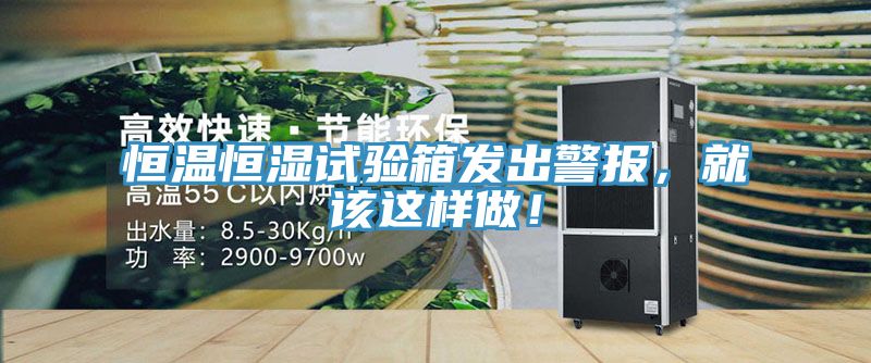 恒溫恒濕試驗箱發出警報，就該這樣做！